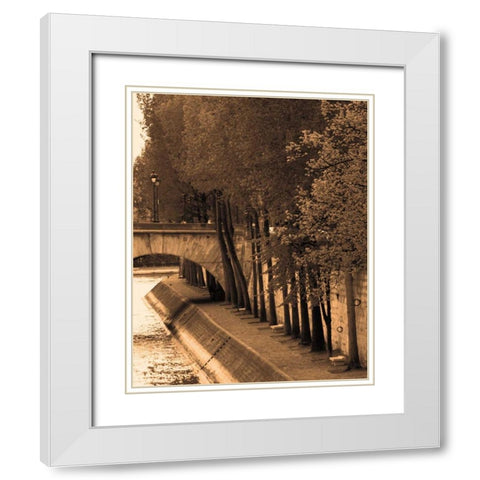 Le Bord de la Seine White Modern Wood Framed Art Print with Double Matting by Gilboa, Marina Drasnin