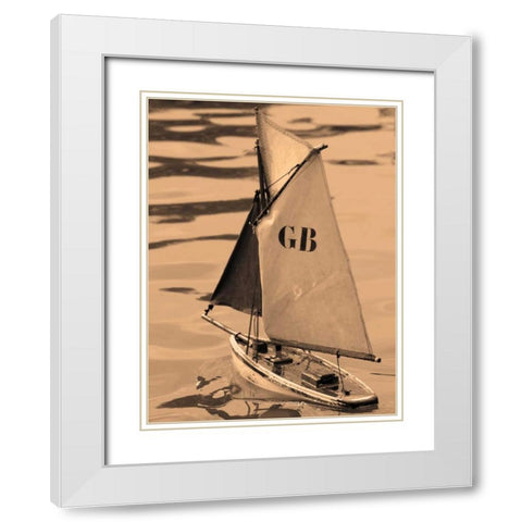 Les Petits Bateaux I White Modern Wood Framed Art Print with Double Matting by Gilboa, Marina Drasnin