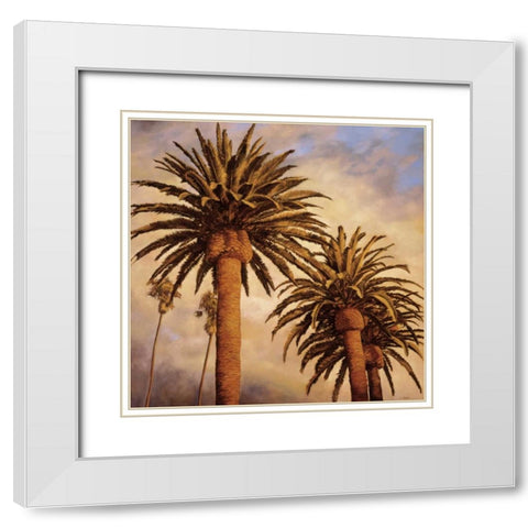 Fog Over Canary Palms White Modern Wood Framed Art Print with Double Matting by Garcia, Rick