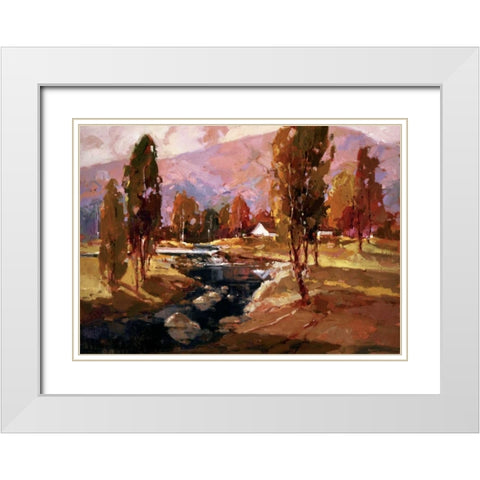 Fall in the Valley White Modern Wood Framed Art Print with Double Matting by Goerschner, Ted