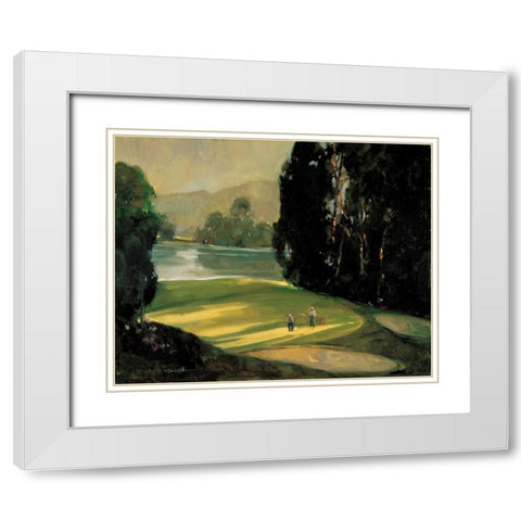Putt for Par White Modern Wood Framed Art Print with Double Matting by Goerschner, Ted