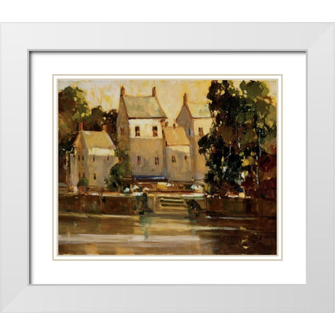 Steps to the Manor White Modern Wood Framed Art Print with Double Matting by Goerschner, Ted