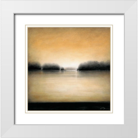 Landscape I White Modern Wood Framed Art Print with Double Matting by Hess, Gretchen