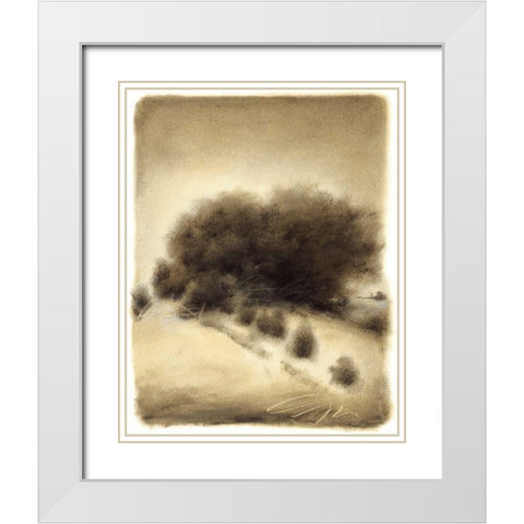 Hill Side I White Modern Wood Framed Art Print with Double Matting by Hess, Gretchen