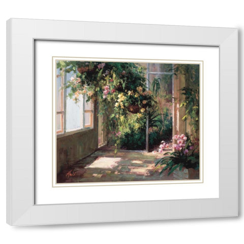 Atriums First Light II White Modern Wood Framed Art Print with Double Matting by Hali