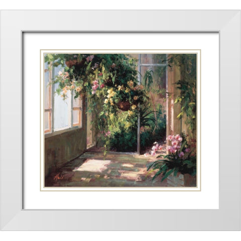 Atriums First Light II White Modern Wood Framed Art Print with Double Matting by Hali