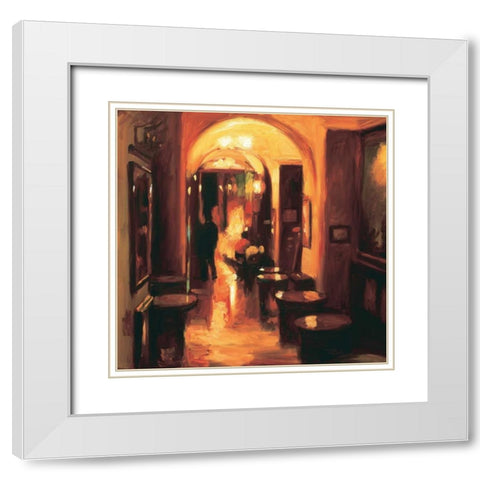 Italian Restaurant White Modern Wood Framed Art Print with Double Matting by Ingalls, Pam