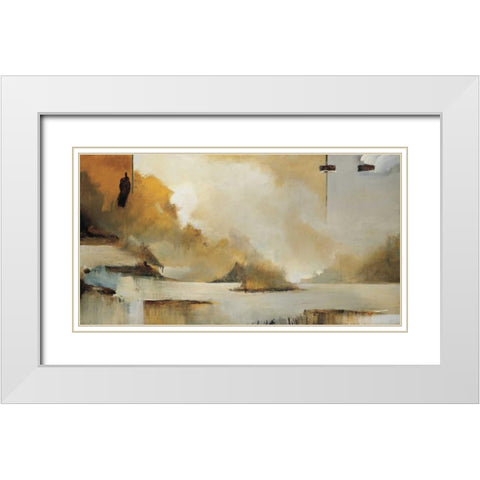 Paysage White Modern Wood Framed Art Print with Double Matting by Jully, Denis