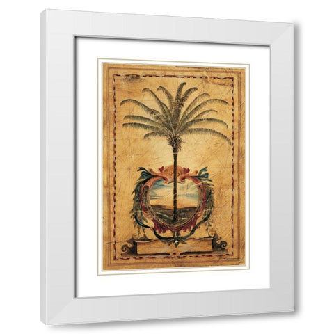 Sunset Palm White Modern Wood Framed Art Print with Double Matting by Jardine, Liz
