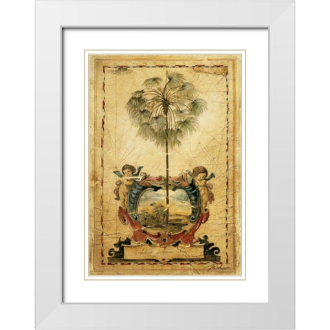 Paradise Palm White Modern Wood Framed Art Print with Double Matting by Jardine, Liz