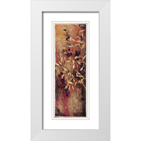 Sienna Berries I White Modern Wood Framed Art Print with Double Matting by Jardine, Liz