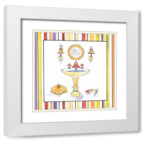 Striped Bath II White Modern Wood Framed Art Print with Double Matting by Jardine, Liz