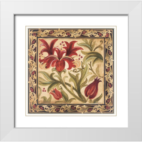 Floral Daydream I White Modern Wood Framed Art Print with Double Matting by Jardine, Liz