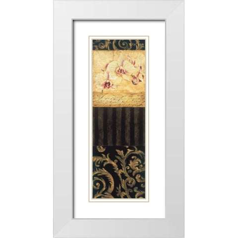 Orchid Brocade II White Modern Wood Framed Art Print with Double Matting by Jardine, Liz