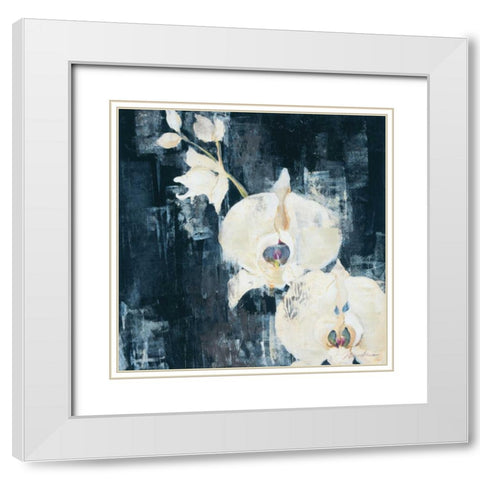 Shadow Orchids I White Modern Wood Framed Art Print with Double Matting by Jardine, Liz