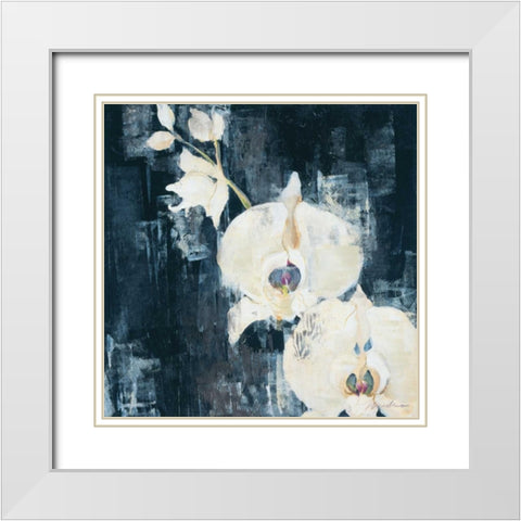 Shadow Orchids I White Modern Wood Framed Art Print with Double Matting by Jardine, Liz