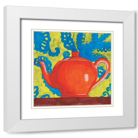 Tempest in a Teapot II White Modern Wood Framed Art Print with Double Matting by Jardine, Liz
