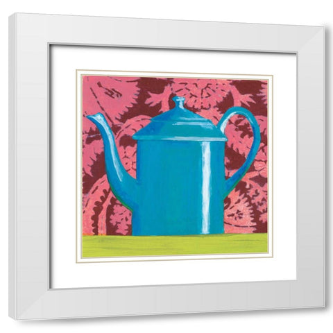 Tempest in a Teapot IV White Modern Wood Framed Art Print with Double Matting by Jardine, Liz
