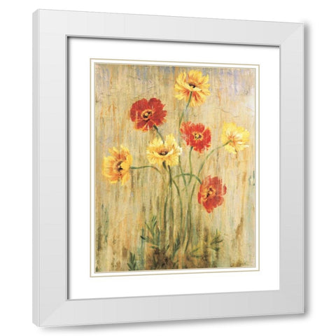 Poppy Serenade White Modern Wood Framed Art Print with Double Matting by Jardine, Liz