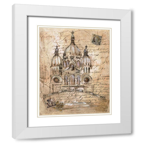 Sacre-Coeur White Modern Wood Framed Art Print with Double Matting by Jardine, Liz