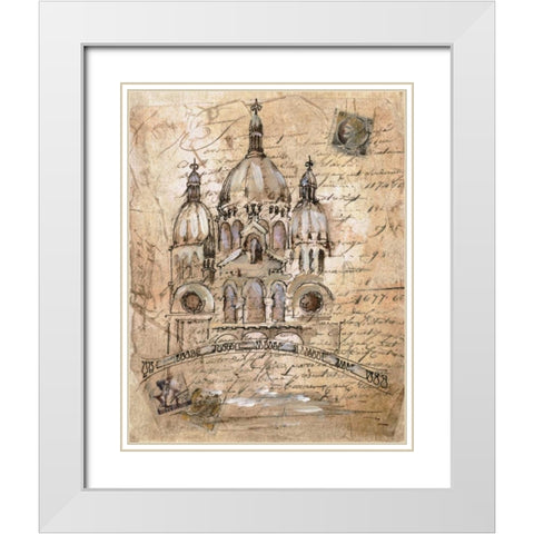 Sacre-Coeur White Modern Wood Framed Art Print with Double Matting by Jardine, Liz