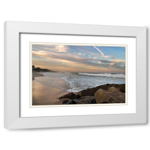 Evening Solitude White Modern Wood Framed Art Print with Double Matting by Jones, Mike