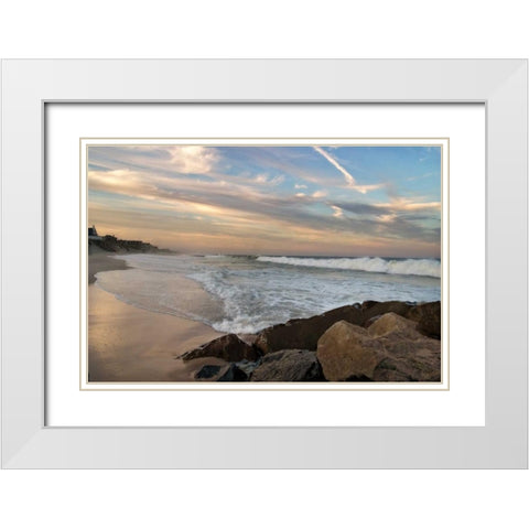 Evening Solitude White Modern Wood Framed Art Print with Double Matting by Jones, Mike