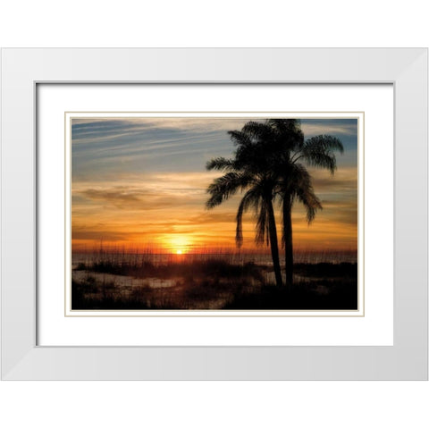 Ana Maria Sunset White Modern Wood Framed Art Print with Double Matting by Jones, Mike