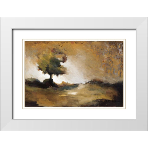 Tree in Fall White Modern Wood Framed Art Print with Double Matting by Kammar, Zipi