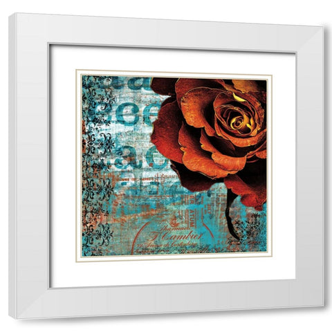 Graffiti Rose White Modern Wood Framed Art Print with Double Matting by Lazar Schuler, Christina