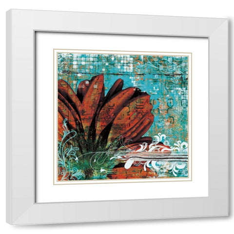 Graffiti Gerbera White Modern Wood Framed Art Print with Double Matting by Lazar Schuler, Christina