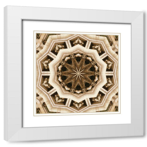 Trevi Fountain White Modern Wood Framed Art Print with Double Matting by LaGrave Designs