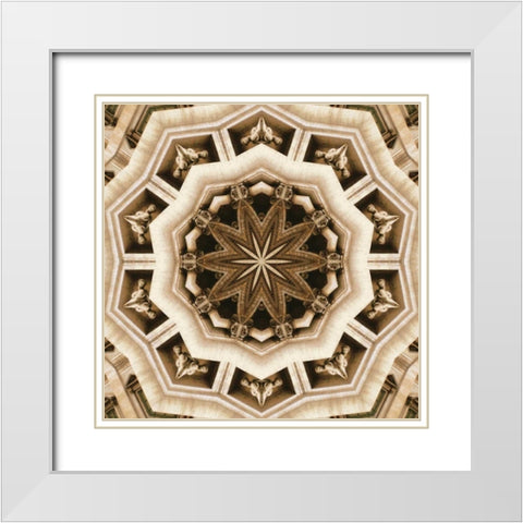 Trevi Fountain White Modern Wood Framed Art Print with Double Matting by LaGrave Designs