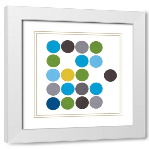 Oddball White Modern Wood Framed Art Print with Double Matting by Lawrence, Isabel
