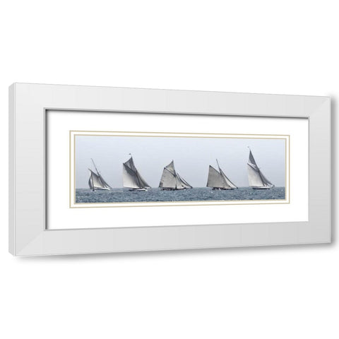 First Five White Modern Wood Framed Art Print with Double Matting by Llovet, Jorge