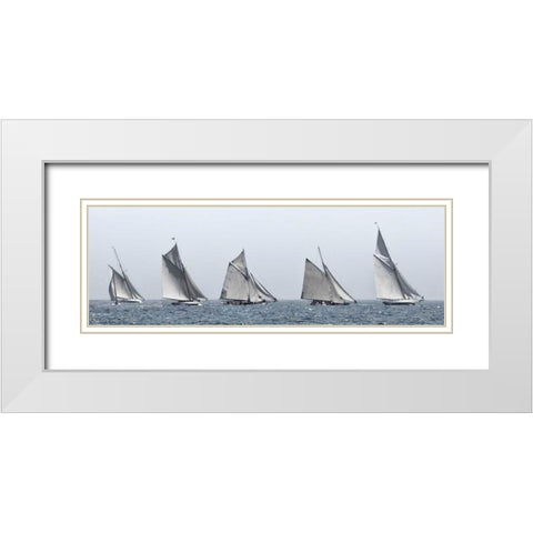 First Five White Modern Wood Framed Art Print with Double Matting by Llovet, Jorge