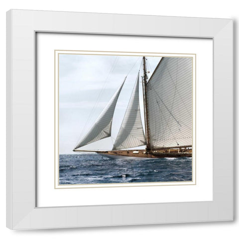 Sailing South White Modern Wood Framed Art Print with Double Matting by Llovet, Jorge
