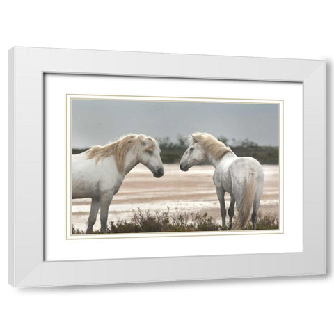 Friendship White Modern Wood Framed Art Print with Double Matting by Llovet, Jorge