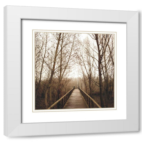 Right Here White Modern Wood Framed Art Print with Double Matting by Llovet, Jorge