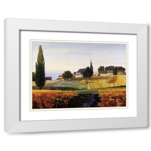 Bonnieux White Modern Wood Framed Art Print with Double Matting by Lovelace, Kent