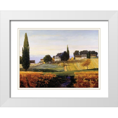 Bonnieux White Modern Wood Framed Art Print with Double Matting by Lovelace, Kent
