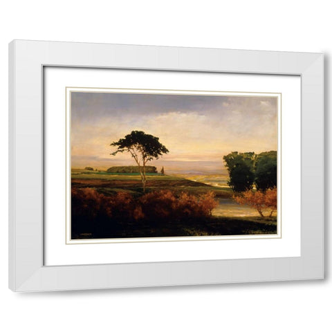 Distant Valley White Modern Wood Framed Art Print with Double Matting by Lovelace, Kent