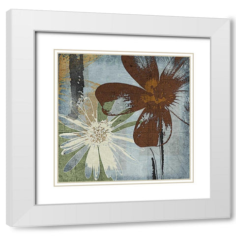 Bouquet DAmour White Modern Wood Framed Art Print with Double Matting by Lacie, Robert