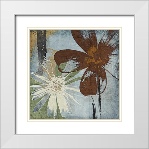 Bouquet DAmour White Modern Wood Framed Art Print with Double Matting by Lacie, Robert