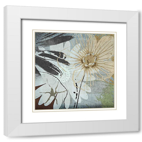 Bouquet DAmour White Modern Wood Framed Art Print with Double Matting by Lacie, Robert