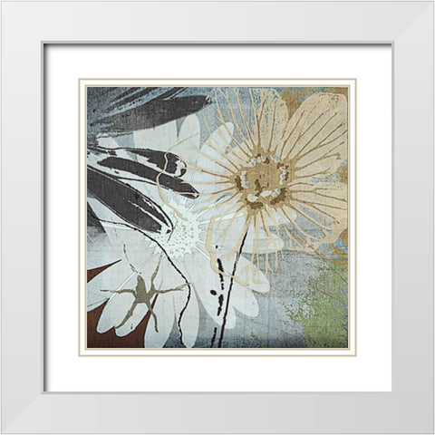 Bouquet DAmour White Modern Wood Framed Art Print with Double Matting by Lacie, Robert