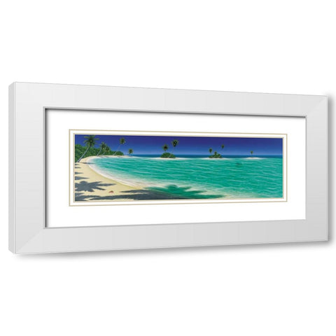Island Hopping White Modern Wood Framed Art Print with Double Matting by Mackin, Dan