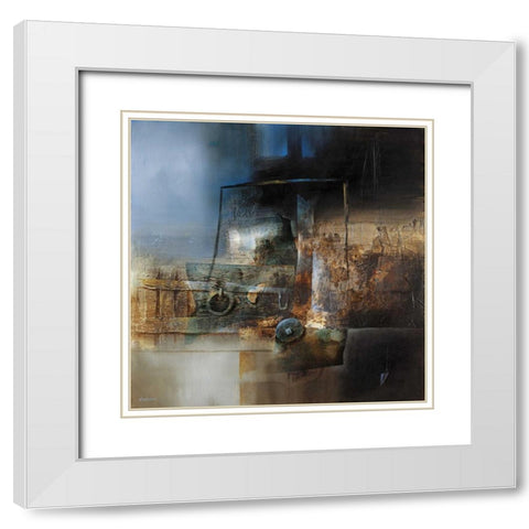 Memory White Modern Wood Framed Art Print with Double Matting by Minestrini, Fausto