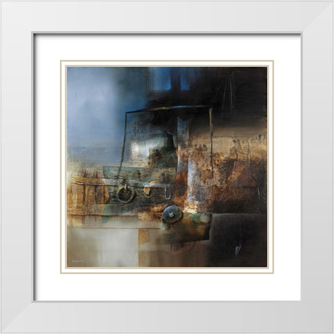 Memory White Modern Wood Framed Art Print with Double Matting by Minestrini, Fausto