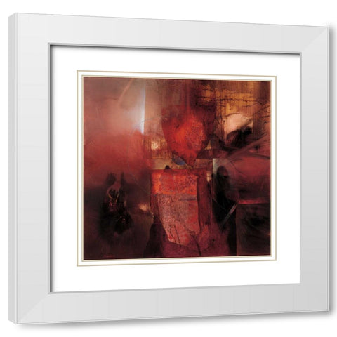 Burning Heart White Modern Wood Framed Art Print with Double Matting by Minestrini, Fausto
